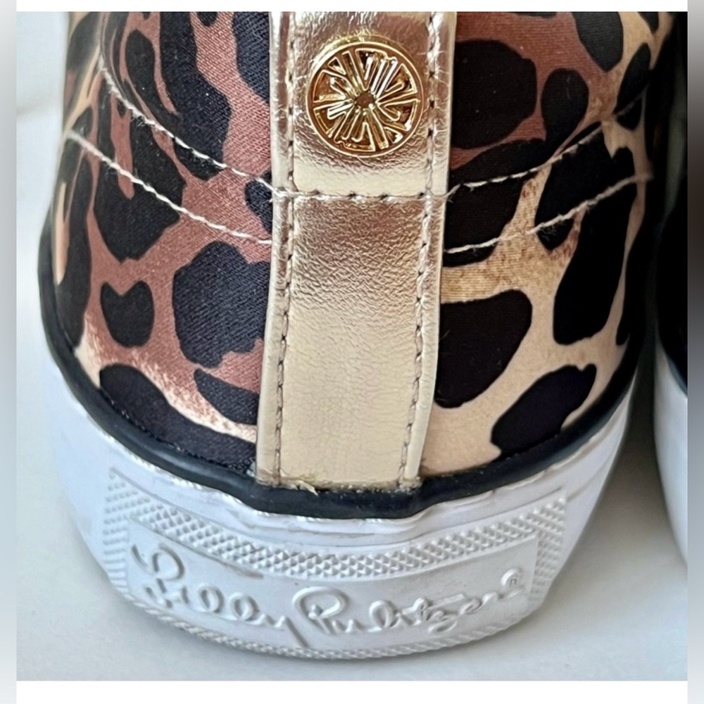 LILY PULITZER Hallie Leopard Print Lace Up Sneakers—SZ. 6.5 - Picture 3 of 4